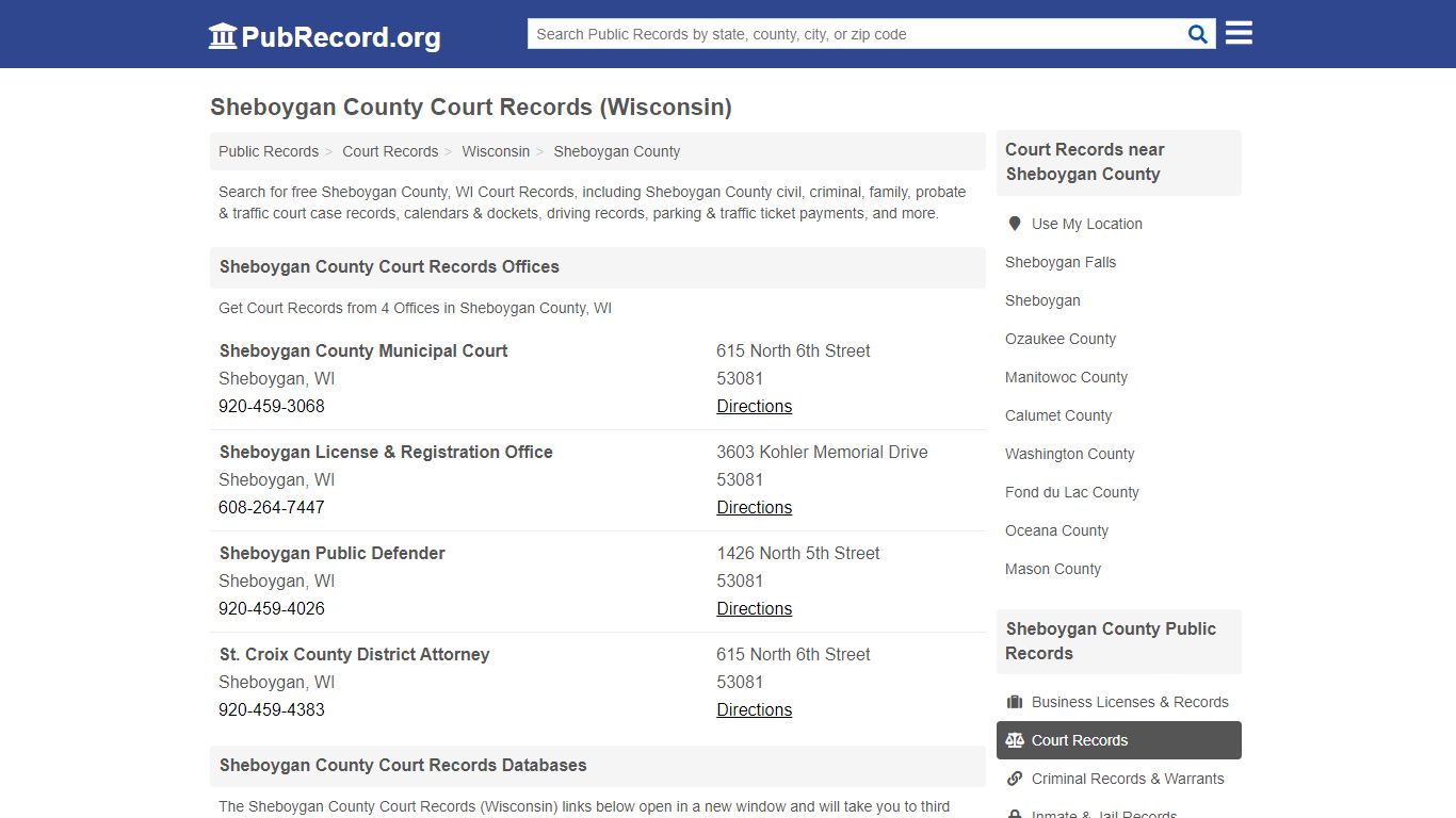 Free Sheboygan County Court Records (Wisconsin Court Records)